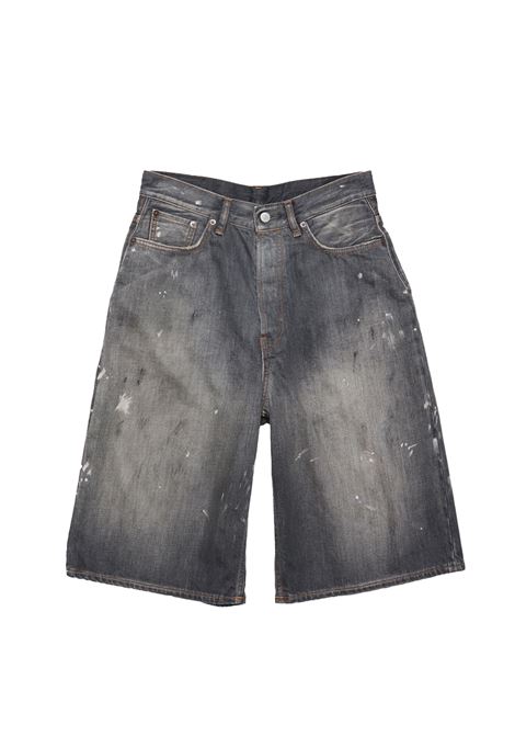 pantaloncini denim loose fit uomo neri ACNE STUDIOS | BE0173900